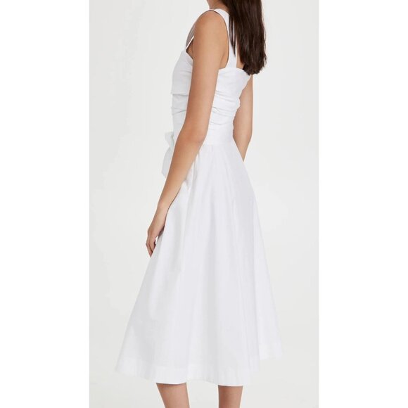 VERONICA BEARD Positano Ruched Bow Midi Dress - Picture 4 of 4
